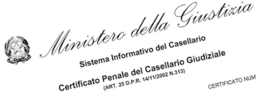 Certificato Casellario Giudiziale